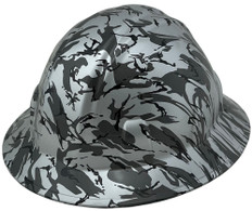 Urban Camo Hydro Dipped Full Brim Hard Hats ~ Oblique View