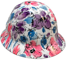 Flower Hydro Dipped Hard Hats Full Brim Style