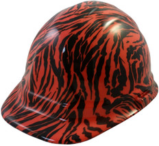 Tiger Orange Hydro Dipped Hard Hats ~ Oblique View