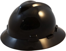 MSA V-Gard Full Brim Hard Hats with Fas-Trac Suspensions Black