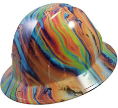 Oil Spill Design Hydro Dipped Hard Hats ~ Oblique View