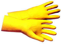 Latex Flock Lined 18 Mil Glove w/ 12 Inch Length Pic 1