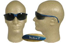 Pyramex Venture II Safety Glasses Blue Frame w/ Smoke Lens