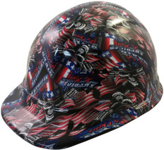 American Biker Hydro Dipped Hard Hats Cap Style Design ~ Oblique View