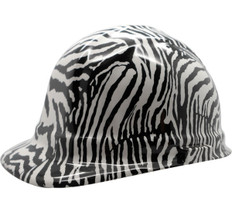 Zebra White Hydro Dipped Cap Style Hard Hats