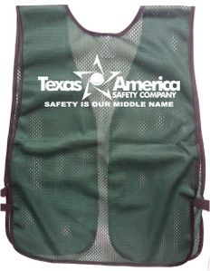 Green Safety Vest with Cingle Color Imprint