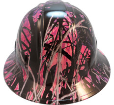 Muddy Girl Pink Hydro Dipped Hard Hats ~ Front View
