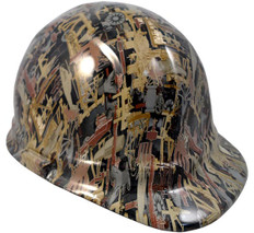 Oilfield Camo White Hydro Dipped Hard Hats ~ Oblique View