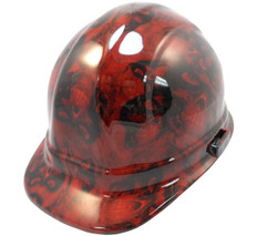 Hades Skull Red Hydro Dipped Hard Hats ~ Oblique View