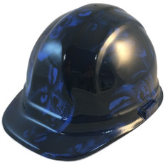 Hades Skull Blue Hydro Dipped Hard Hats Cap Style