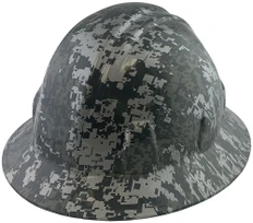 Digital Camo Hydro Dipped Hard Hats Full Brim Style ~ Oblique View