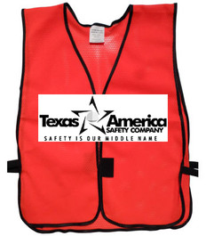Add A Text Imprint to Your Red Safety Vests (ONE COLOR)