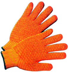 Polyester Orange Honeycomb Grip Gloves Pic 1