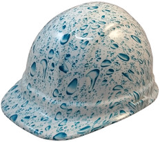 Raindrop Hydro Dipped Hard Hats, Cap Style ~ Oblique View