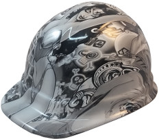 Bad Bones Hydro Dipped Hard Hats Cap Style Design ~ Oblique View