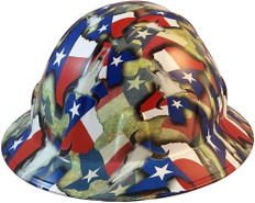 Texas Pride Full Brim Style Hydro Dipped Hard Hats - Oblique View
