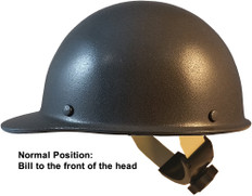 MSA Skullgard Cap Style Hard Hats With Swing Suspension Textured GUNMETAL - Swing Suspension in Normal Position
