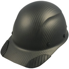 Actual Carbon Fiber Hard Hat - Cap Style Matte Black - Oblique View