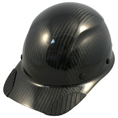 Actual Carbon Fiber Hard Hat - Cap Style Glossy Black - Oblique View