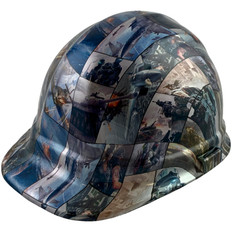 Video Games Design Cap Style Hydro Dipped Hard Hats - Oblique View