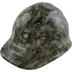 GLOW IN THE DARK Skeleton Sailors Design Cap Style Hydro Dipped Hard Hats - Oblique View
