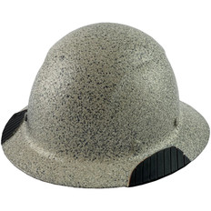 Actual Carbon Fiber Hard Hat - Full Brim Textured Stone - Oblique
