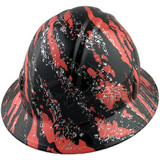 Rip and Tear Design Full Brim Hydro Dipped Hard Hats - Oblique View