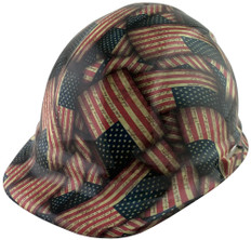 Large Second Amendment Flag Cap Style Hydro Dipped Hard Hats ~ Oblique View