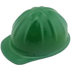 SkullBucket Aluminum Cap Style Hard Hats with Ratchet Suspensions – Standard Green ~ Leftt Side  Oblique View