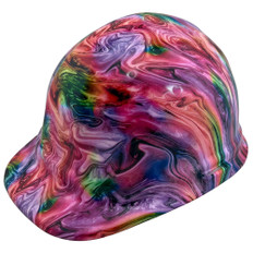 Color Splash Design Cap Style Hydro Dipped Hard Hats
Left Side Oblique View