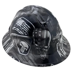 Veterans Design Full Brim Hydro Dipped Hard Hats 
Left Side Oblique View