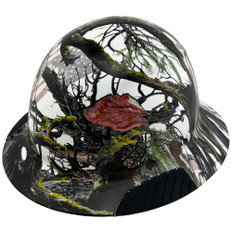Composite Material Hard Hat - Full Brim Hydro Dipped – American Flag Camo Design 
Left Side Oblique View