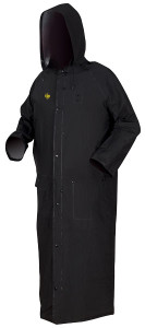 MCR Classic Plus 35 mm, BLACK FR Raincoat PVC 60 inch Rain Coat- Size Large