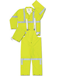 MCR Luminator 38 mil Class III Rain Suit w/ Silver Stripes  pic 1
