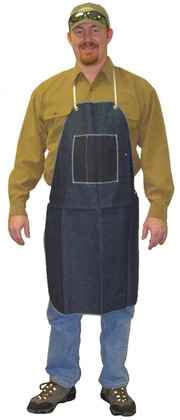 Blue Denim Apron, 1 chest pocket, 28"x 36" SINGLE  pic 1