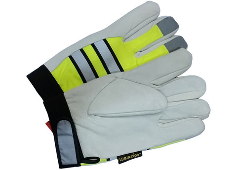 Hi-Vis Lime Grain Goatskin Multi-Task Glove w/ Velcro pic 3