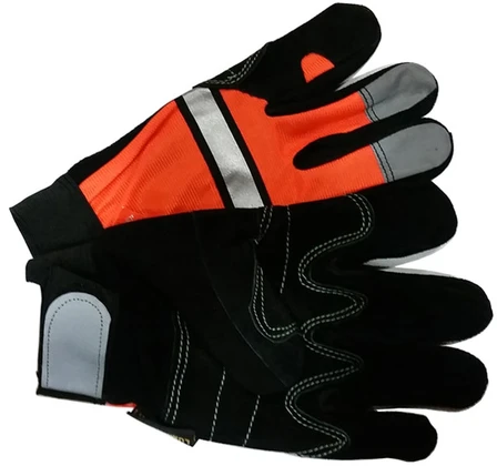 Hi-Vis Split DOUBLE PALM Cowhide Multi-Task Gloves pic 3