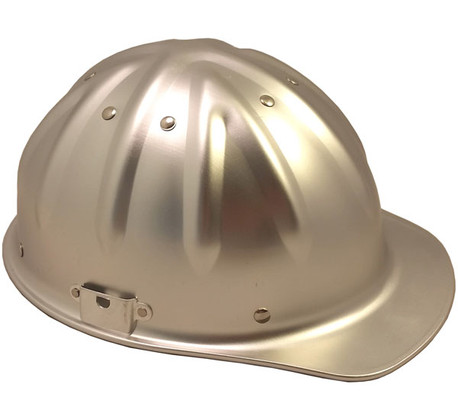 Aluminum Cap Style Hardhats ~ Silver ~ Right side view