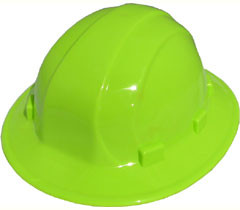 ERB Omega II Full Brim Hard Hats w/ Pin-Lock Hi Viz Lime pic 1