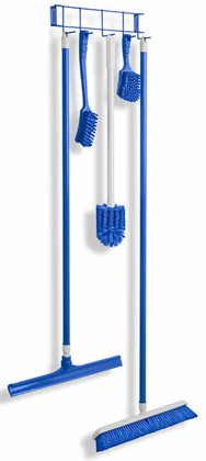 16 inch Utility / Sanitation Rack, (5) 2 inch Hooks - Blue