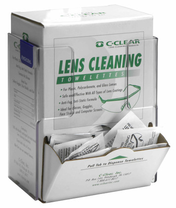 Lens Cleaning Towelette / Respirator Wipe - Box Holder, CLEAR PLASTIC 