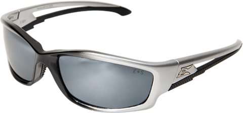 Edge Kazbek Safety Glasses ~ Black Frame, Silver Mirror Lens