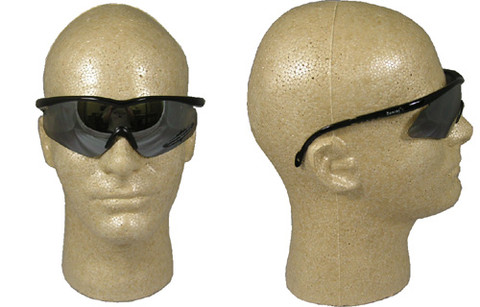 Edge Banraj Safety Glasses ~ Black Frame with Silver Mirror Lens