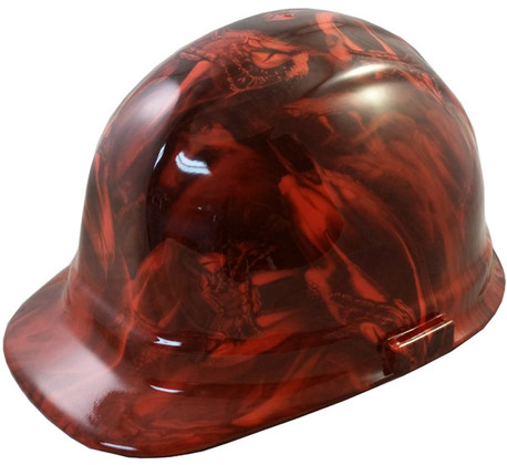 Venom Snake Orange Hydro Dipped Hard Hats ~ Oblique View