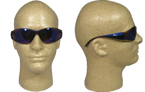 ERB Boas Wraparounds ~ Safety Glasses ~ Blue Mirror Lens