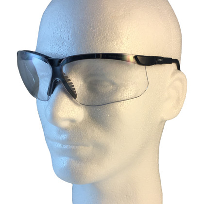 Uvex Genesis Safety Glasses ~ Black Frame ~ Clear Lens