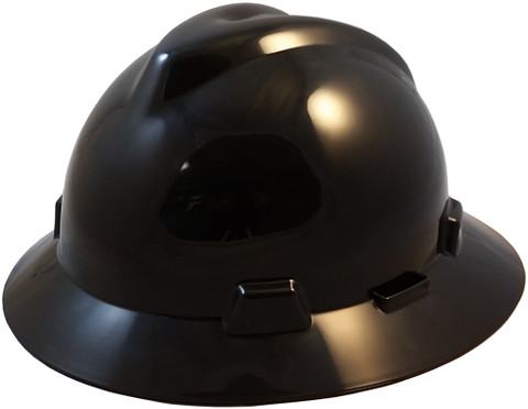 MSA V-Gard Full Brim Hard Hats with Fas-Trac Suspensions Black