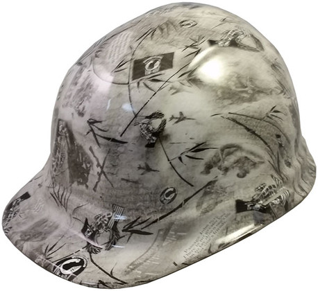 POW Hydro Dipped GLOW IN THE DARK Hard Hats ~ Oblique View