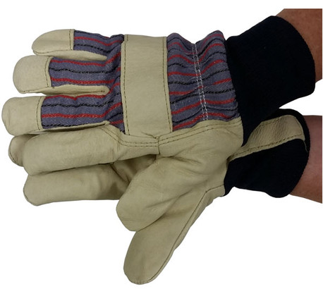 Premium Pigskin Gloves w/ Thinsulate Lining Knit Wrists Pic 1