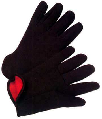 Fleeced Lined Brown Jersey Gloves Pair Pic 1